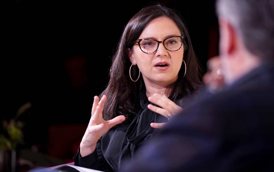 University of Austin founder Bari Weiss interviews Texas GOP Senator Ted Cruz at a DC inauguration-weekend event cohosted by Weiss's publication The Free Press.