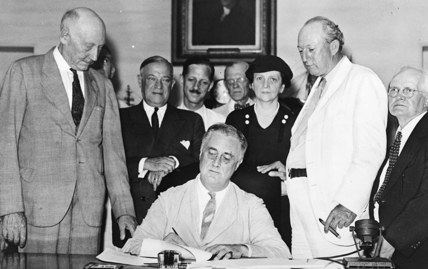 August 14, 1935: President Franklin Roosevelt Signs the Social Security Act