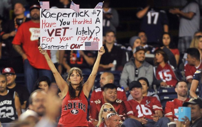 Teammate joins Colin Kaepernick in kneeling during national anthem