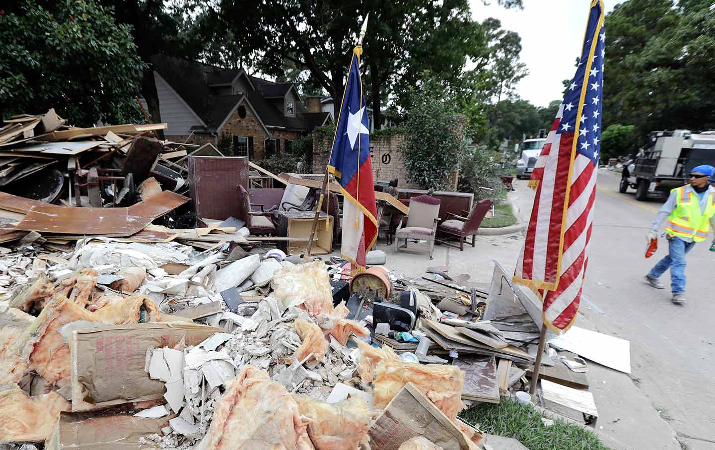 Harvey Damage TX Flag