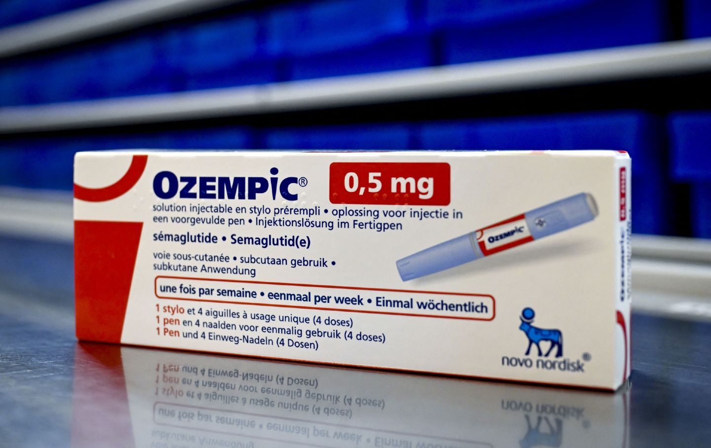 A package of Ozempic at a hospital in Bonheiden, Belgium.