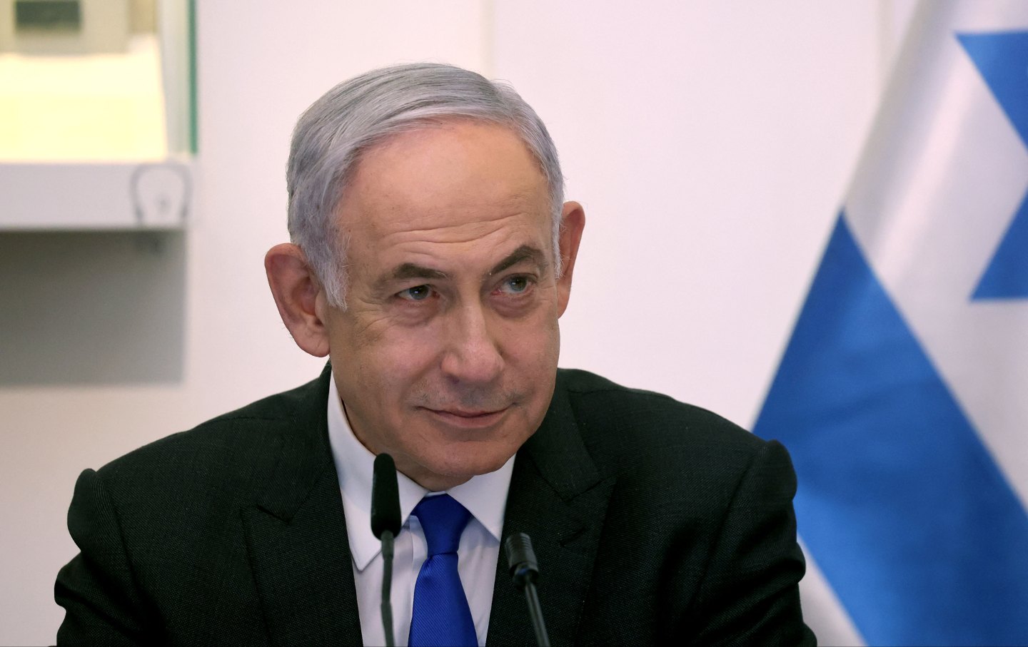 Israeli Prime Minister Benjamin Netanyahu attends a cabinet meeting at the Bible Lands Museum in Jerusalem on June 5, 2024.