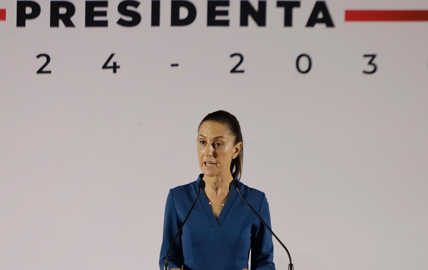 Claudia Sheinbaum, Mexico's president-elect, announces her cabinet picks at the Interactive Museum of Economics in Mexico City on June 20, 2024.