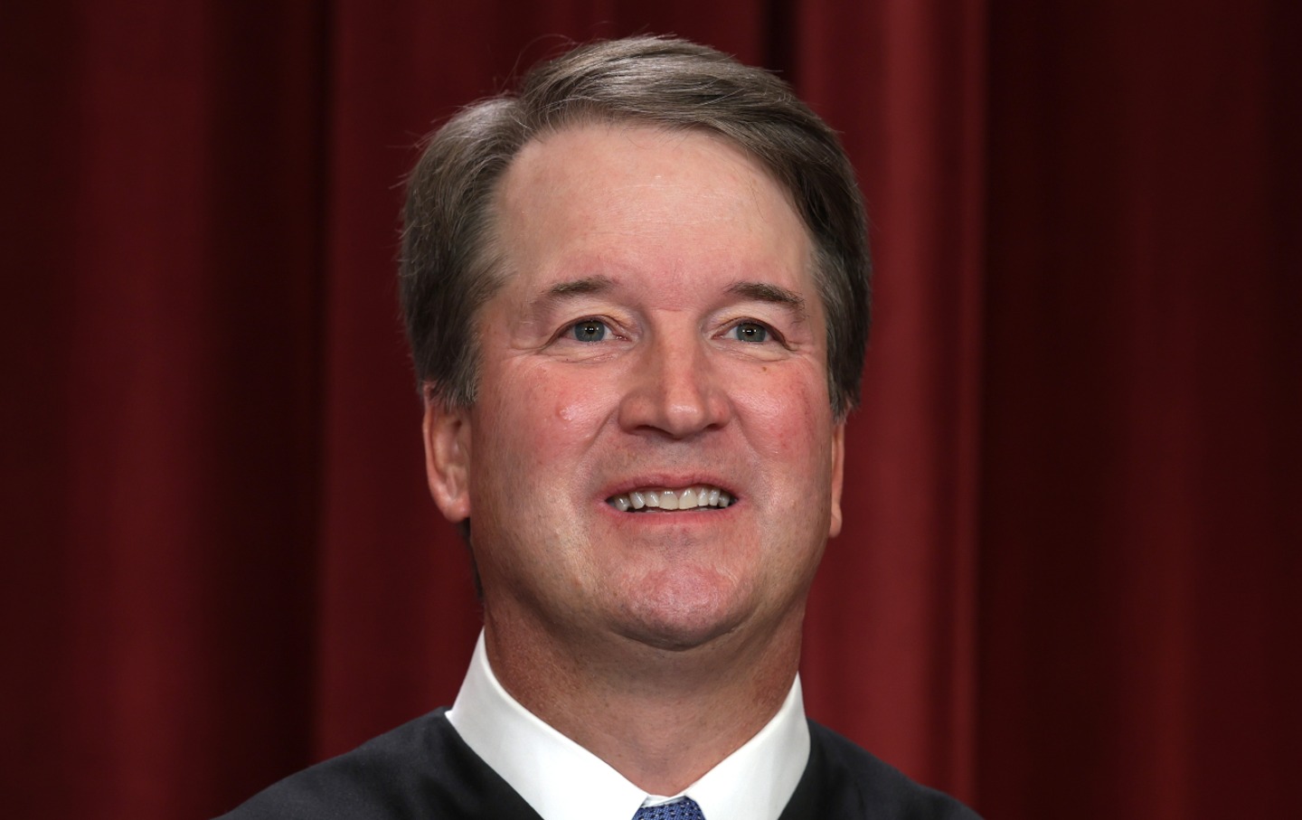 United States Supreme Court Justice Brett Kavanaugh poses for an official portrait at the Supreme Court building on October 7, 2022.