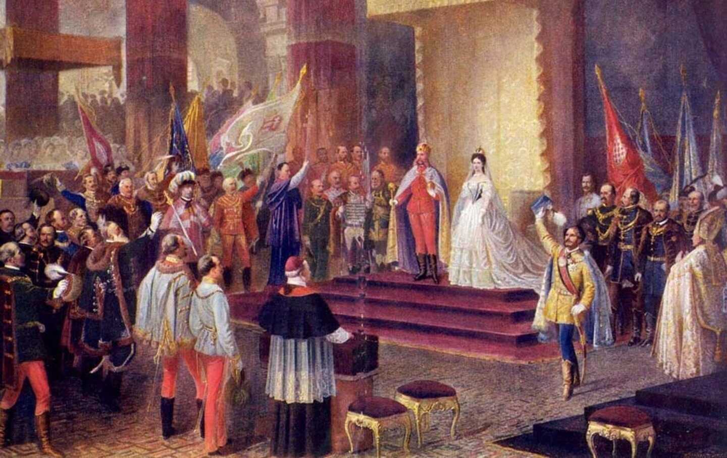 The coronation of Emperor Franz Joseph and Empress Elisabeth of Austria as King and Queen of Hungary, on June 8, 1867, in Buda, the capital of Hungary.