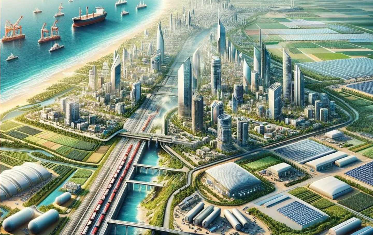 Screenshot of CGI image in proposal titled “From Crisis to Prosperity.”