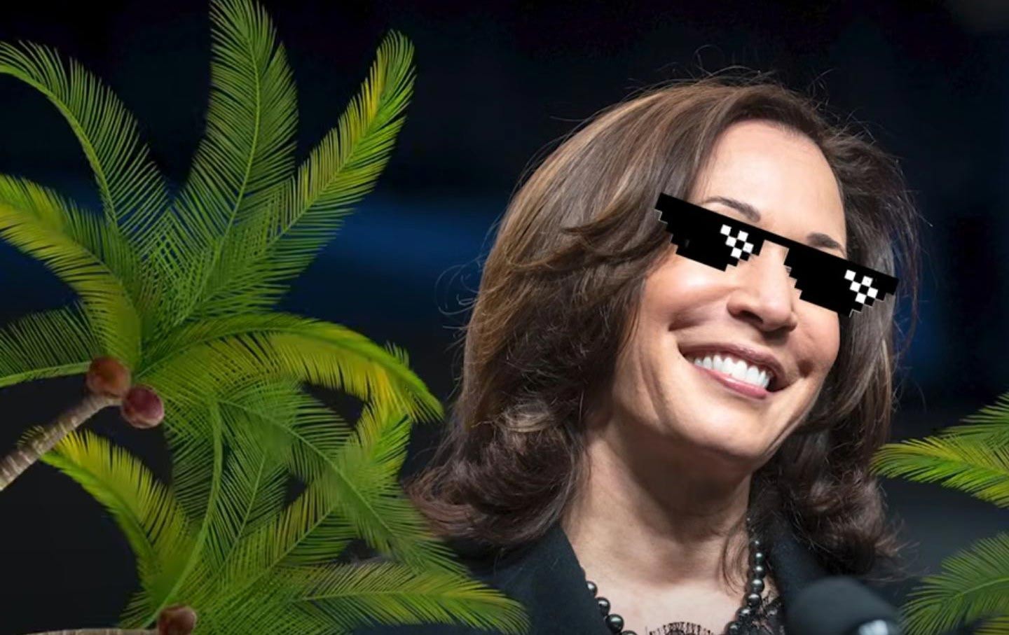 A YouTube screenshot of a Kamala Harris meme.