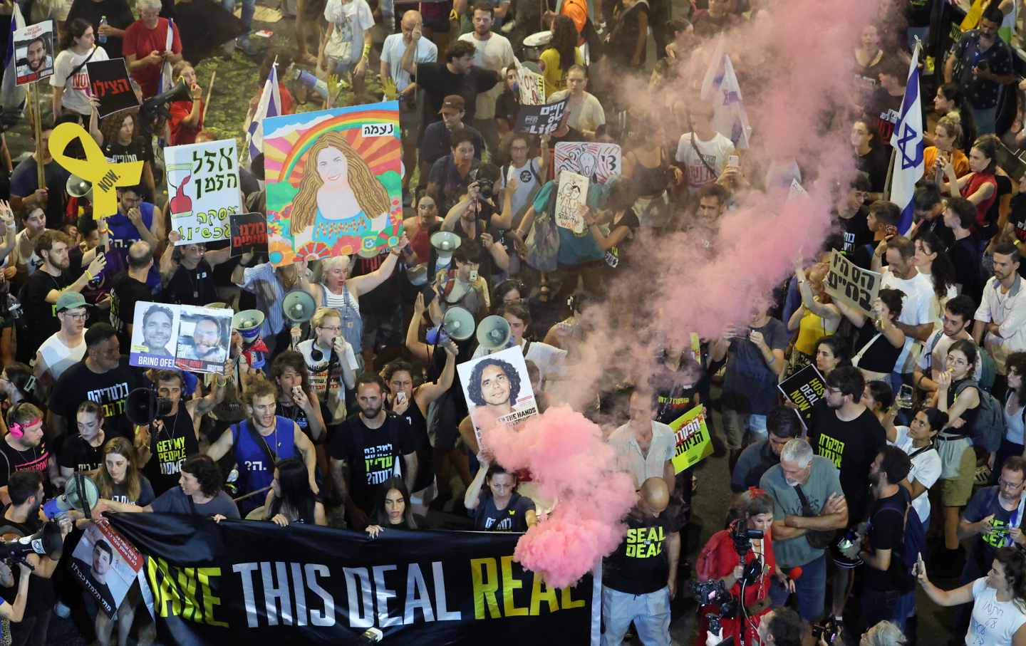 An anti-government Israeli protest in Tel Aviv on September 4, 2024.