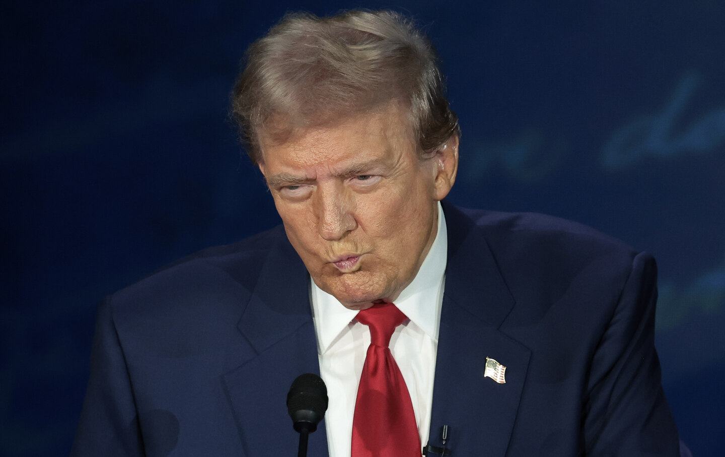 Republican presidential nominee former president Donald Trump during the presidential election campaign at the National Constitution Center on September 10, 2024, in Philadelphia, Pennsylvania.