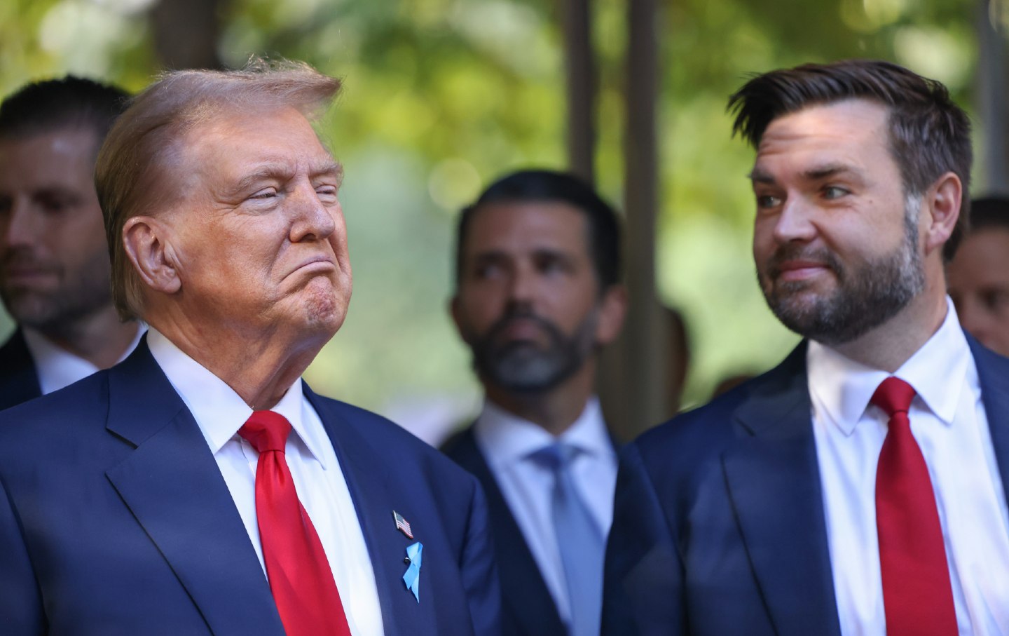 Republican presidential nominee former president Donald Trump and Republican vice presidential nominee US Senator JD Vance.