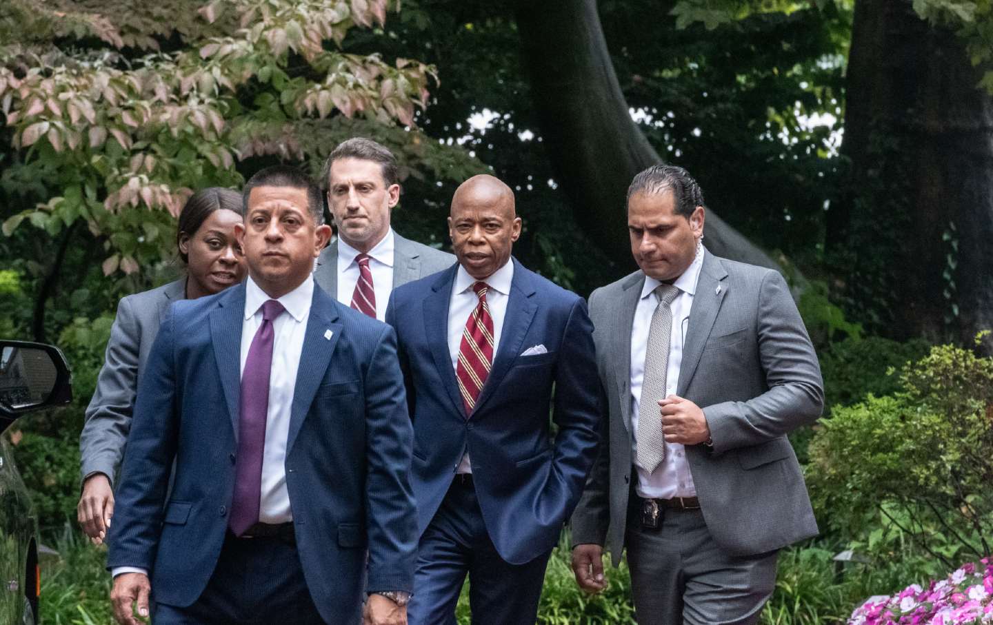 New York City Mayor Eric Adams exits Gracie Mansion hours after being indicted on federal charges.