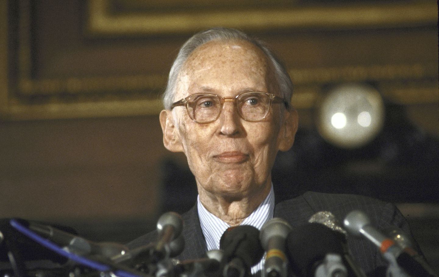 Supreme Court Justice Lewis F. Powell Jr., announcing his retirement from the court.