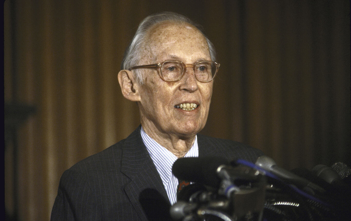 Supreme Court Justice Lewis F. Powell Jr. announcing his retirement from the Supreme Court.