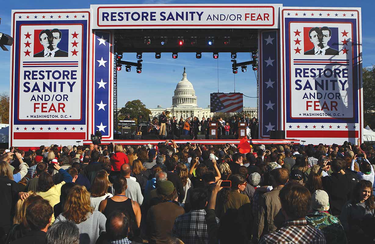 Mavis Staples performs with Sheryl Crow, Yusuf Islam, and John Legend at the Rally To Restore Sanity And/Or Fear.