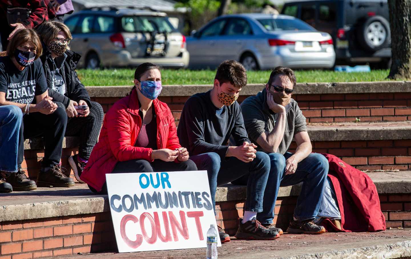 People gathered at Hufnagle Park in Lewisburg, Pennsylvania.