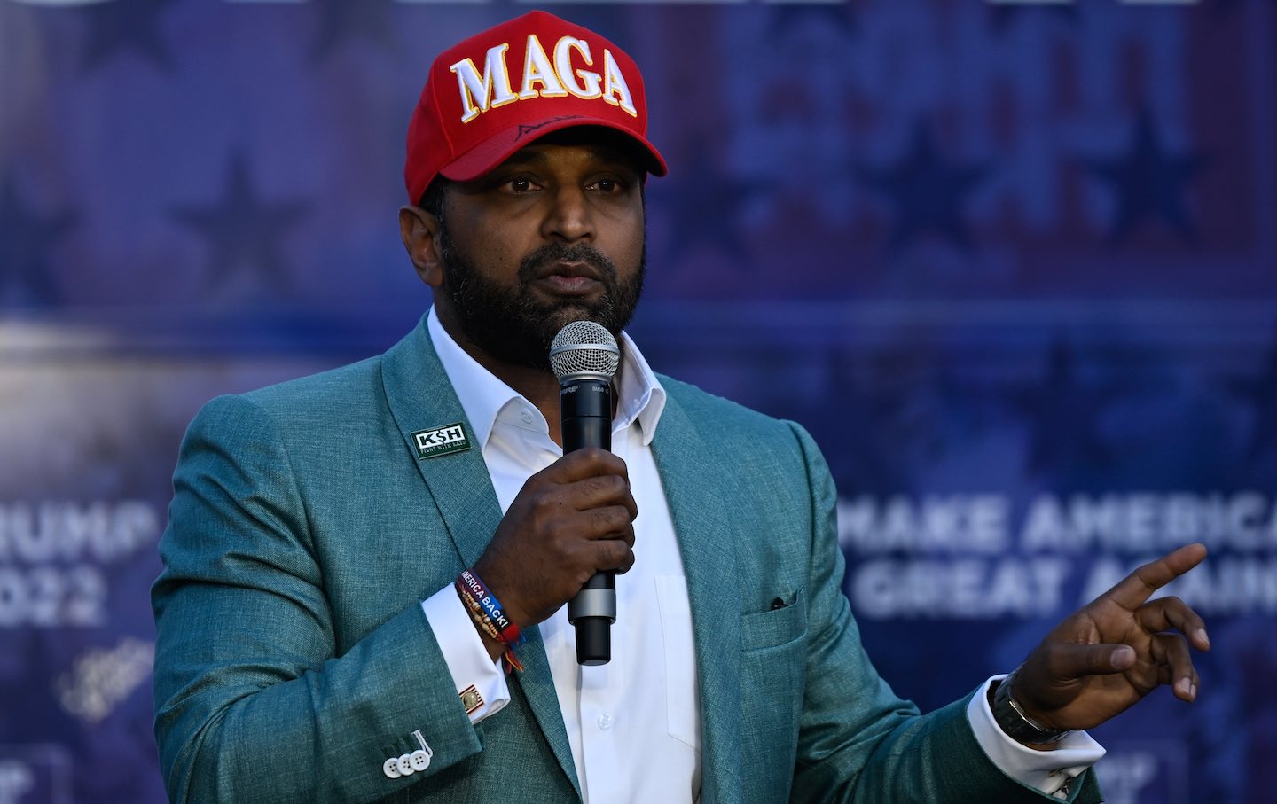 Kash Patel at the Team Trump Bus Tour in Charlotte, North Carolina, on October 10, 2024.