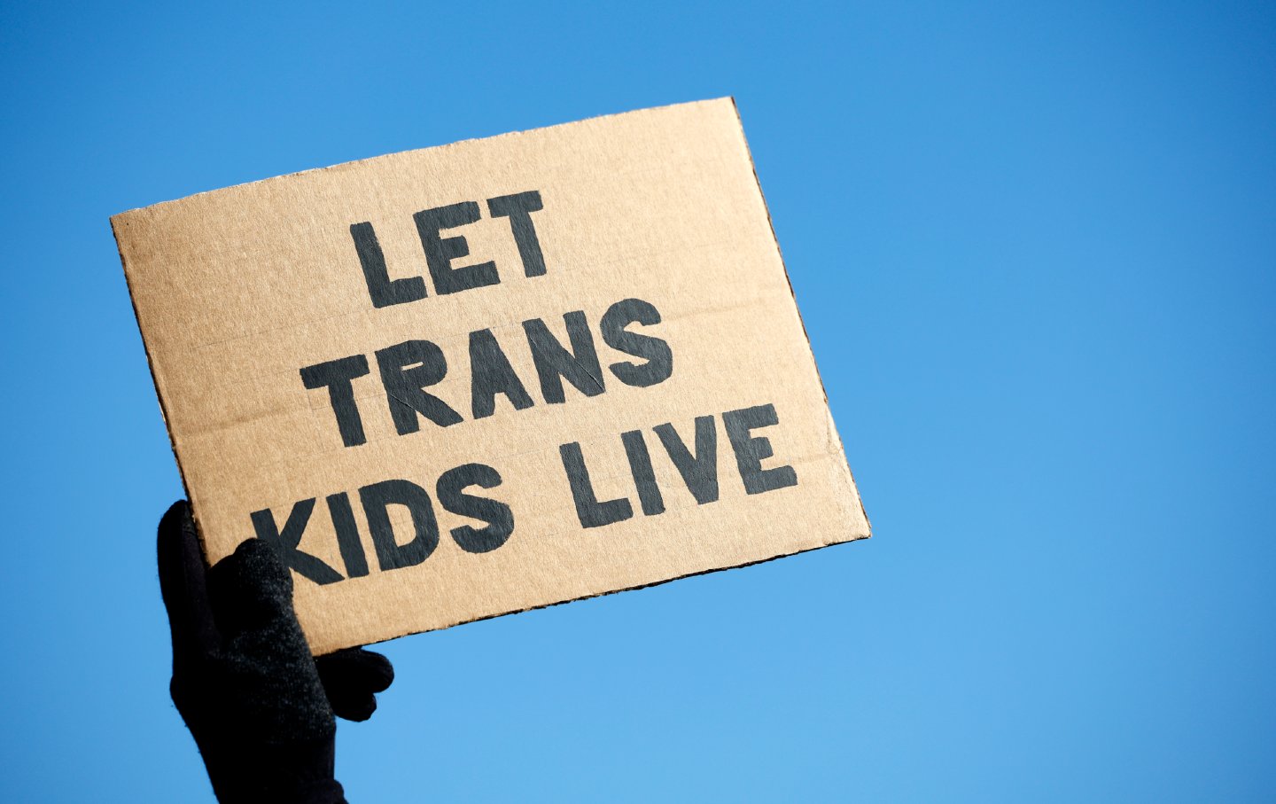 A transgender rights supporter takes part in a rally outside of the US Supreme Court Building as the high court hears arguments in a case on gender-affirming care on December 4, 2024.