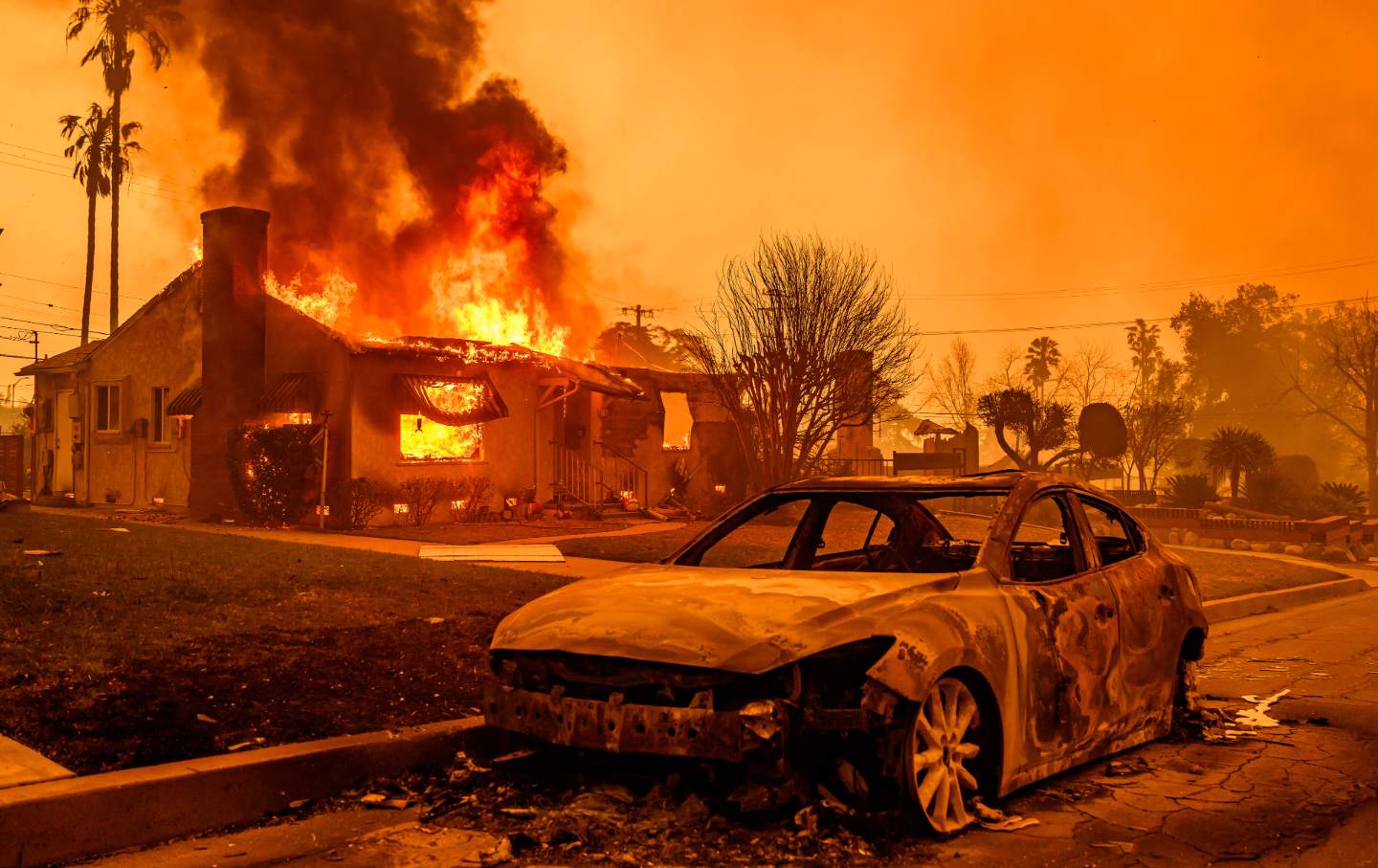 The Eaton fire in the Altadena area of Los Angeles County, California on January 8, 2025.