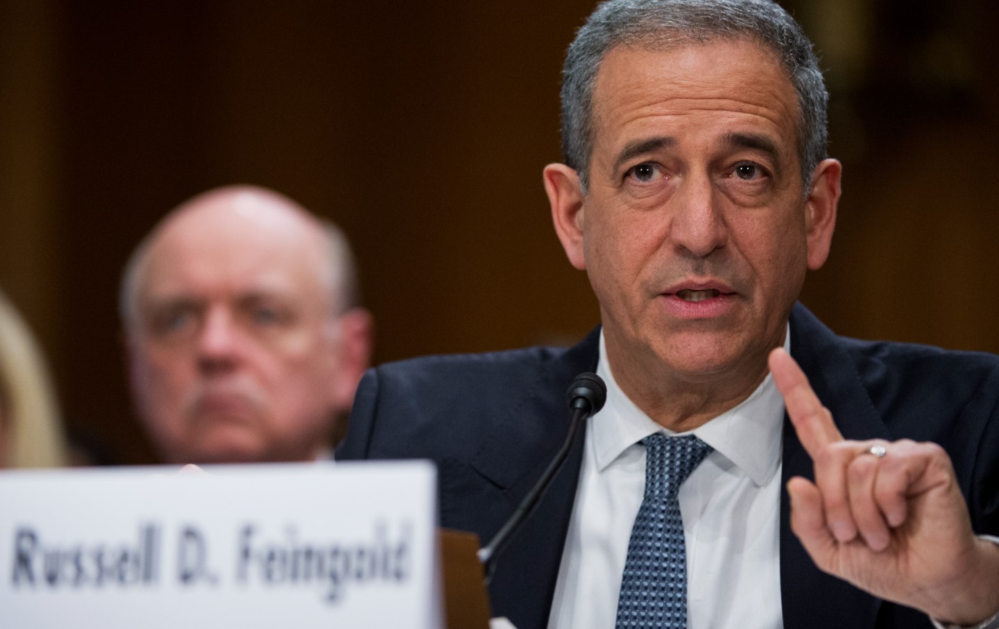 Former senator (D-WI) Russ Feingold testifies before a Senate Foreign Relations Committee hearing in 2014.