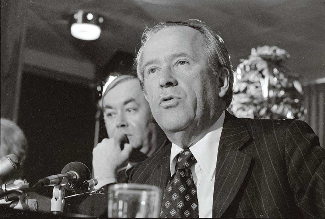 Senator Henry “Scoop” Jackson (center) taught the freshman from Delaware the crucial importance of support for Israel in American foreign policy.