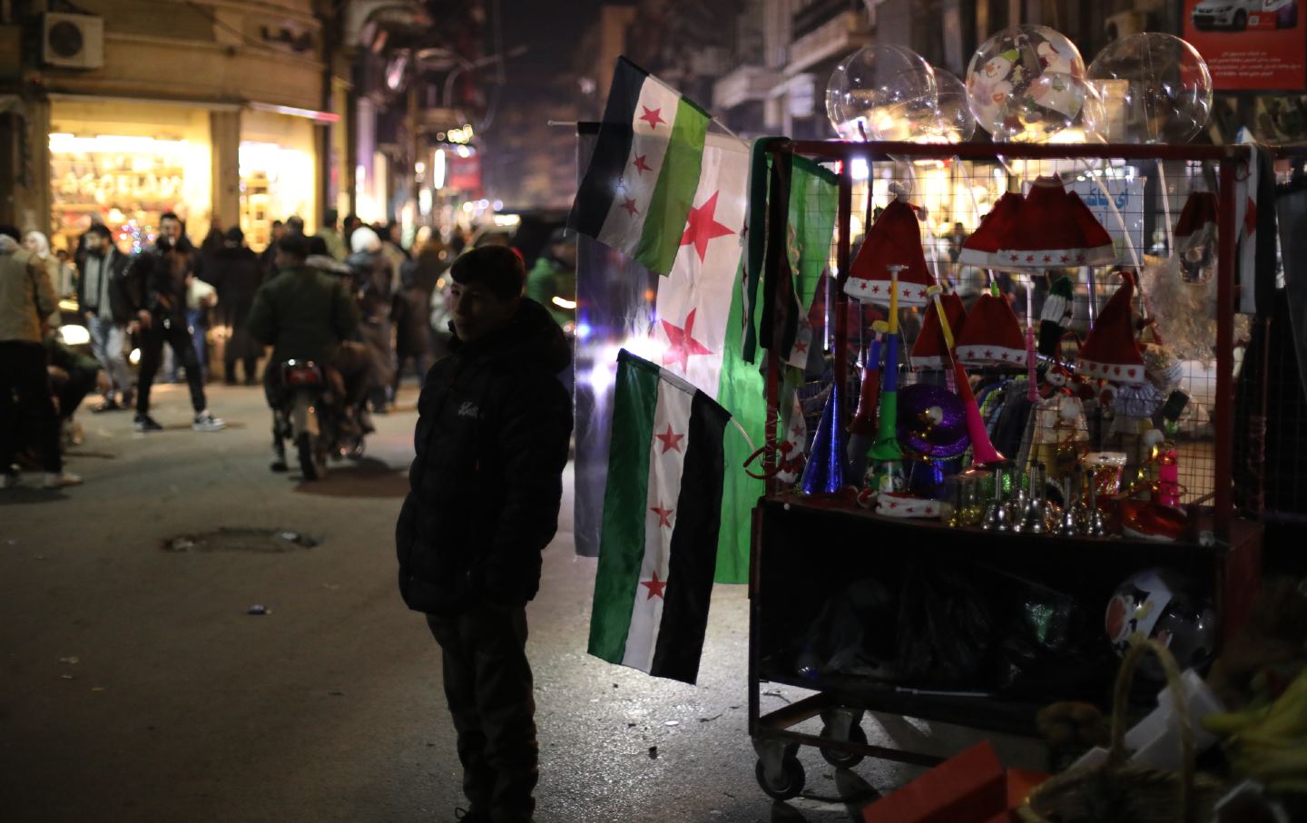 Syrians celebrate the fall of Bashar al-Assad regime and the New Year’s Eve in the capital, Damascus, on December 31, 2024.