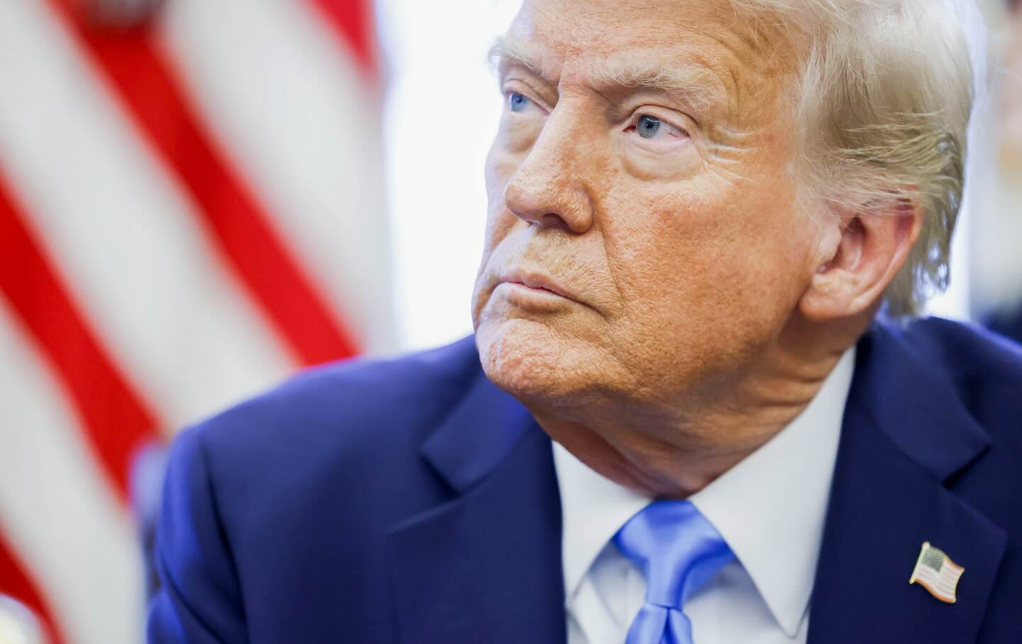 President Donald Trump during an executive order signing ceremony in the Oval Office of the White House in Washington, DC, on February 4, 2025.