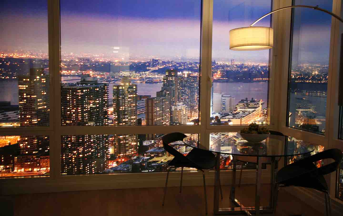 An interior view of a model condominium at the sales center for the Platinum luxury condominiums in New York City, 2008.