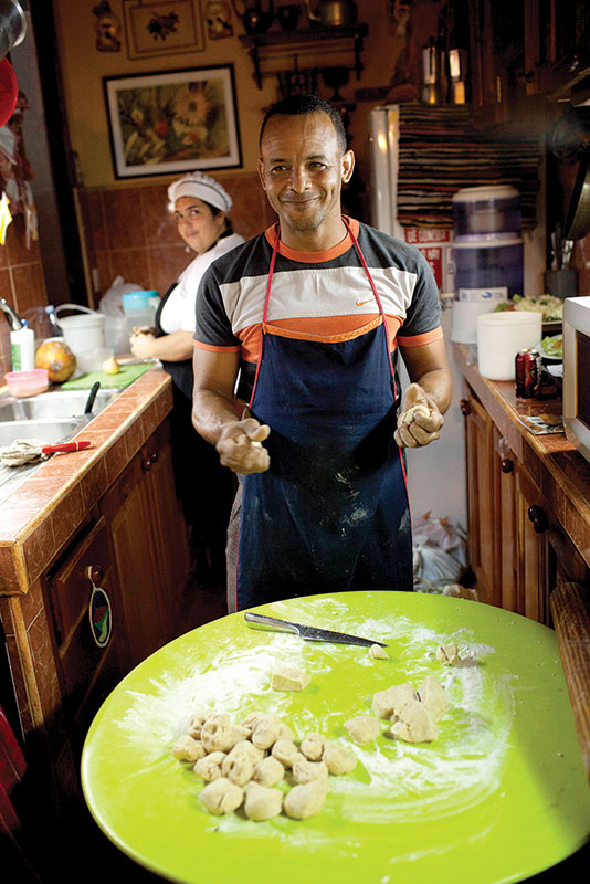 The kitchen in a casa particular, a Cuban institution that allows residents to host foreigners.