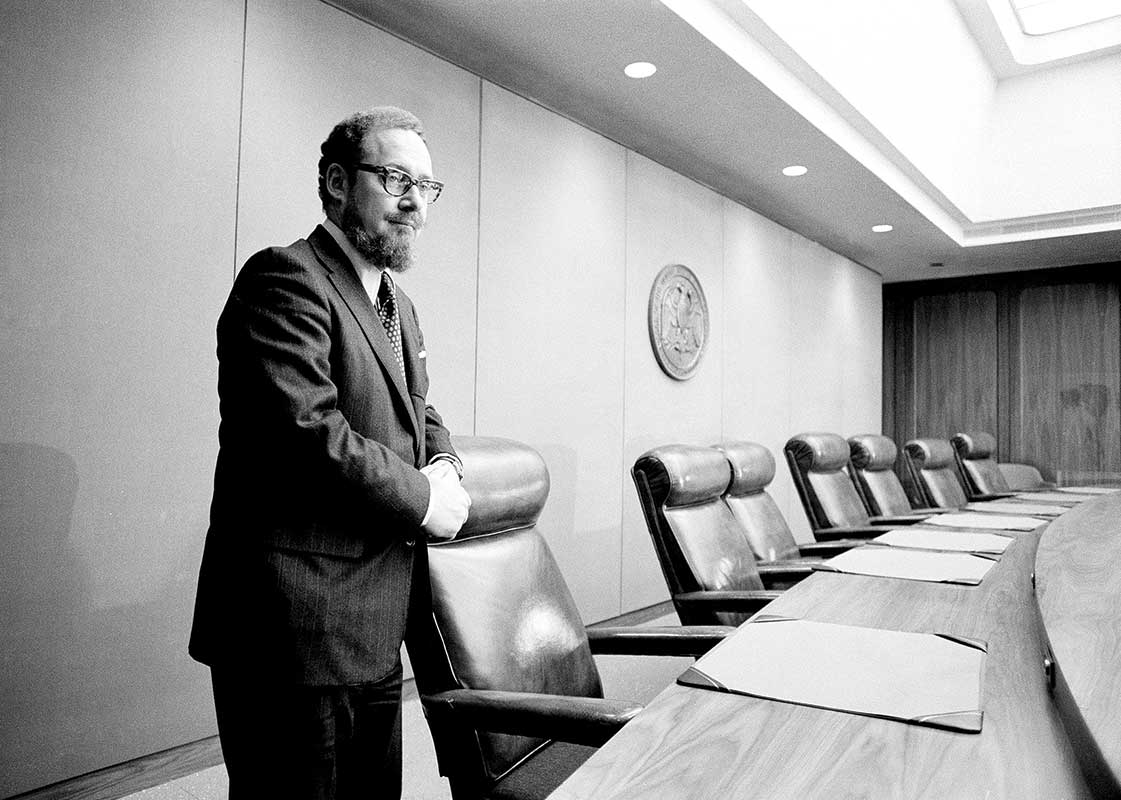 Robert Bork, the intellectual godfather of airline deregulation, at a press conference in 1973.