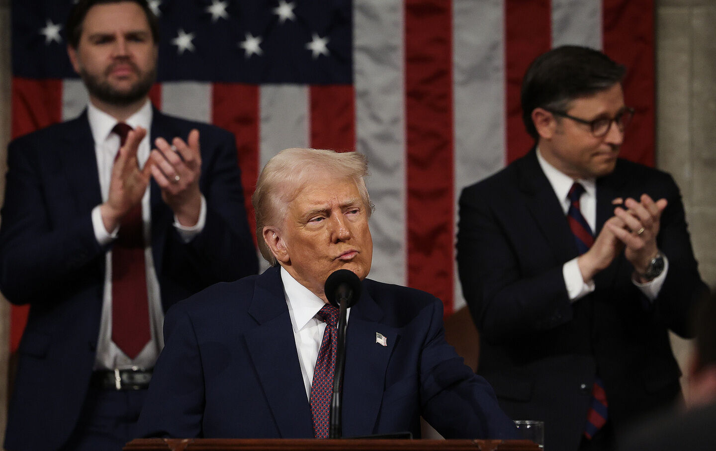 President Trump addresses a joint session of Congress at the US Capitol on March 4, 2025, in Washington, DC.