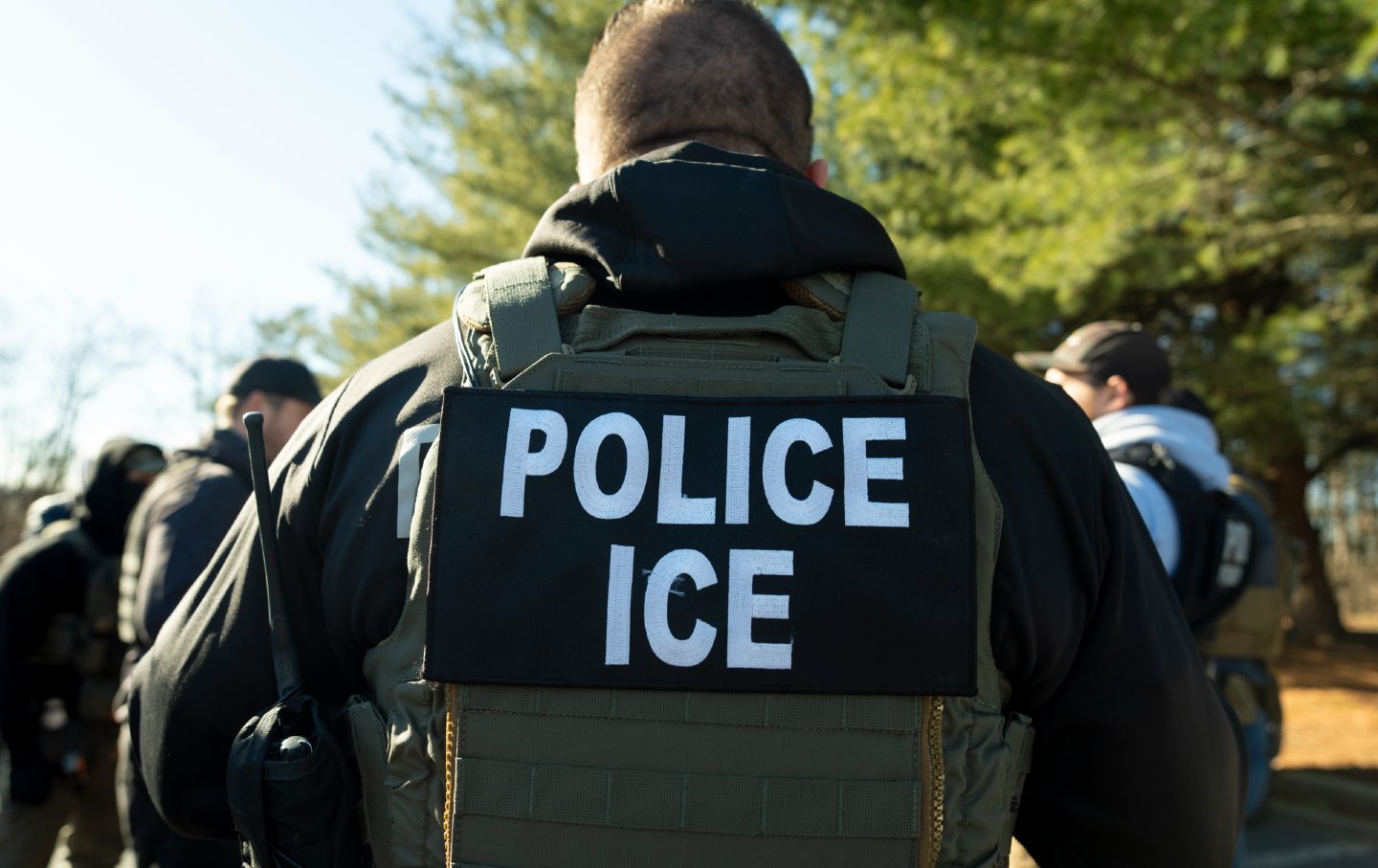 US Immigration and Customs Enforcement Baltimore Field Office Director Matt Elliston listens during a briefing on January 27, 2025, in Silver Spring, Maryland.